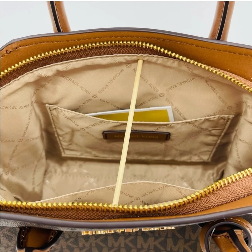 Michael Kors Avril Small Satchel Crossbody Brown